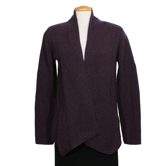 Purple Felted Wool Knit Shaped Jacket XS